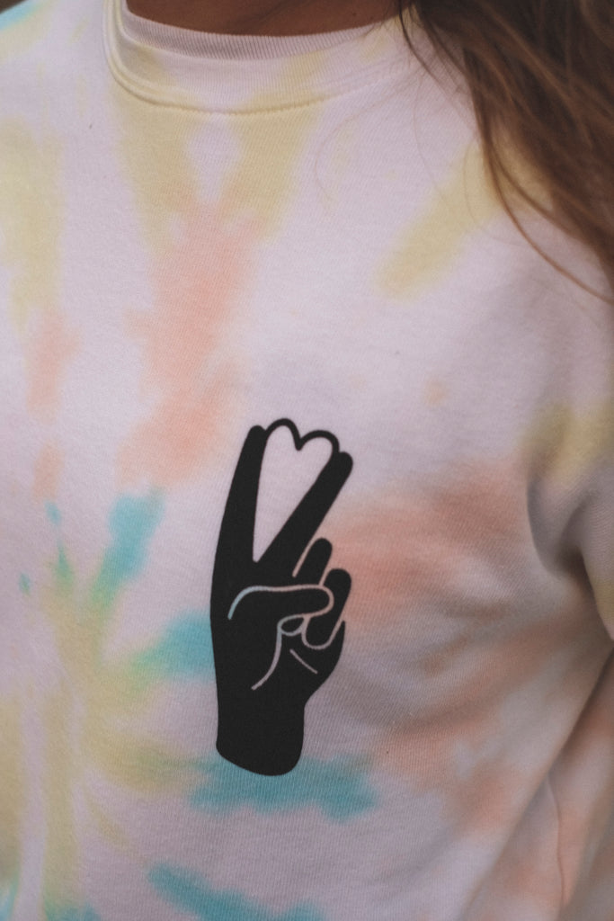 PEACE OUT TIE DYE PULLOVER SWEATSHIRT - Peace Love Rally